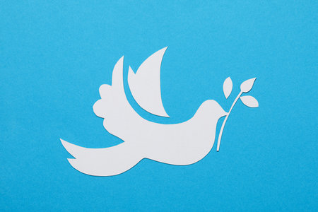 International day of peace or world peace day, symbol of peace - pigeonの写真素材