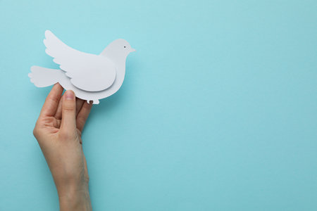 International day of peace or world peace day, symbol of peace - pigeonの写真素材