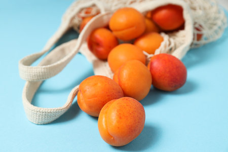 Composition with apricot, concept of tasty and fresh fruitの写真素材