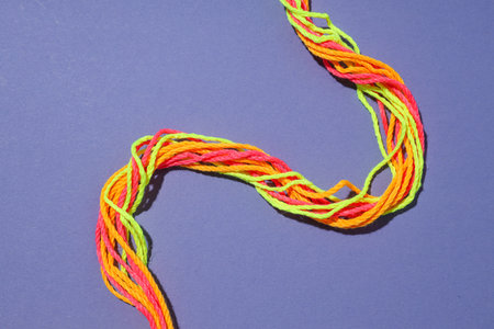 Braided multi-colored ropes. The concept of unity