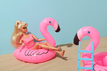 ODESSA, UKRAINE - JULY 26, 2023: Barbie doll and barbie doll accessories concept
