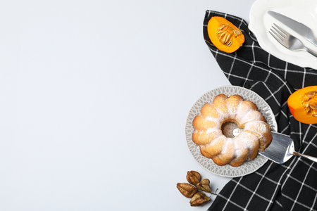 Fall season tasty food concept - pumpkin cakeの写真素材