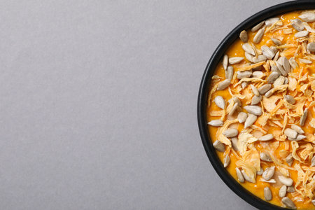 Fall season food concept - tasty pumpkin porridgeの写真素材