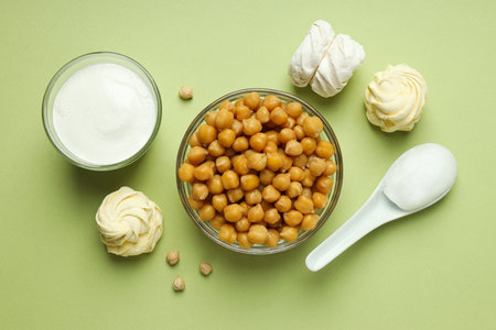 Aquafaba, concept of vegan food and cuisineの写真素材