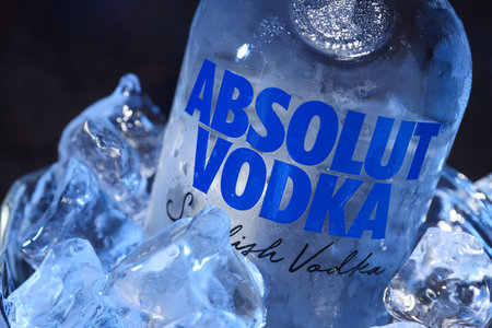 Odessa, Ukraine, 09.08.2023: Alcohol drink - Absolut vodkaのeditorial素材