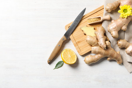 Seasoning and spices concept - ginger, homemade seasoningの写真素材