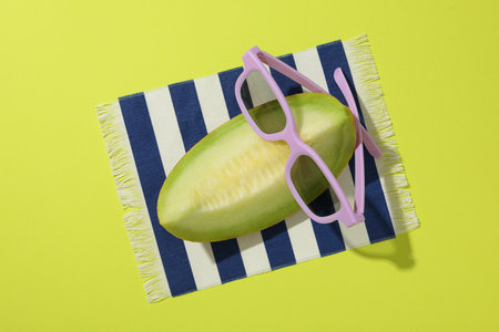 Juicy and tasty summer time fruit concept - melonの写真素材