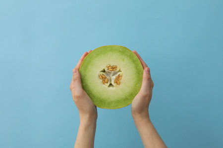 Juicy and tasty summer time fruit concept - melonの写真素材