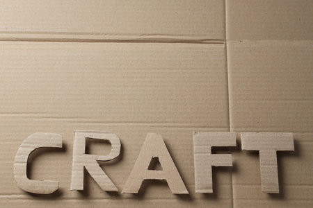 The word "CRAFT" is cut out of cardboard.の写真素材