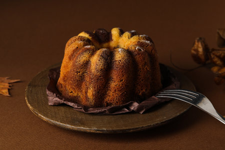 Fall season tasty food concept - pumpkin cake