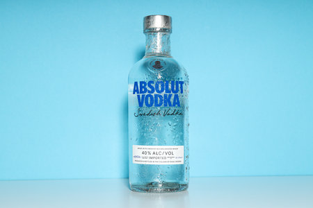 Odessa, Ukraine, 09.08.2023: Alcohol drink - Absolut vodkaのeditorial素材