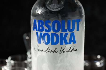 Odessa, Ukraine, 09.08.2023: Alcohol drink - Absolut vodkaのeditorial素材