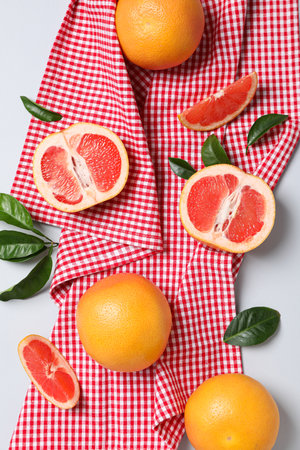 Juicy summer fruit - grapefruit, concept of fresh foodの写真素材