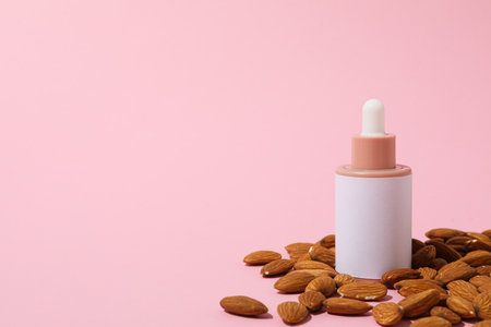 Skin care and body care concept - almonds, almond oilの写真素材