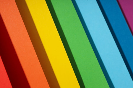 Mockup, abstraction, colorful colored paper, top viewの写真素材