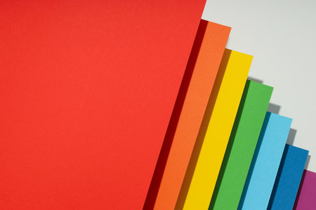 Mockup, abstraction, colorful colored paper, top viewの写真素材