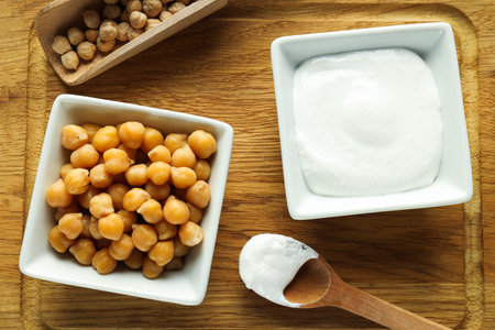 Aquafaba, concept of vegan food and cuisineの写真素材