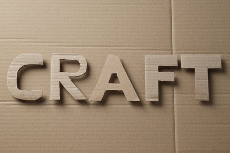 The word "CRAFT" is cut out of cardboard.の写真素材