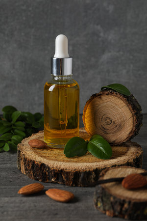 Skin care and body care concept - almonds, almond oilの写真素材