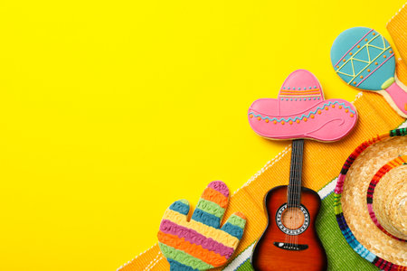 Traditional Mexican symbols in the form of gingerbread.の写真素材