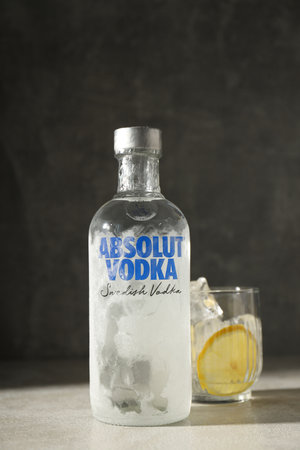 Odessa, Ukraine, 08/29/23: Absolut vodka, alcohol drinkのeditorial素材