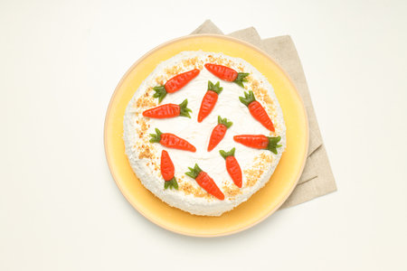 Tasty and delicious food concept - carrot cake