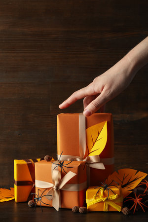 Autumn and fall season, fall season gift and present conceptの写真素材