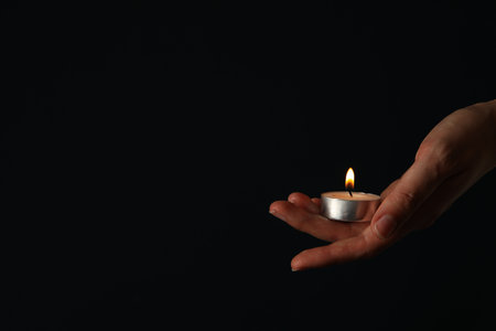 Concept of sadness and sorrow - sorrow candlesの写真素材