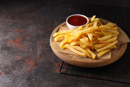 Fried potato, fast food concept, junk foodの写真素材