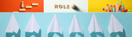 A collage of photos, the concept of what role a person plays in a career.の写真素材