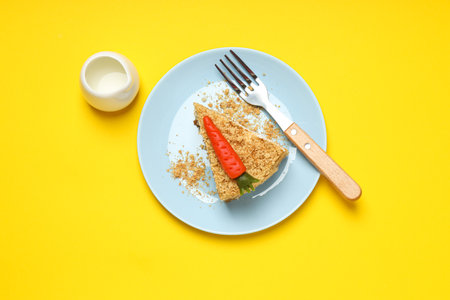 Tasty and delicious food concept - carrot cakeの写真素材