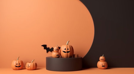 Halloween background, created with Generative AI technologyの素材