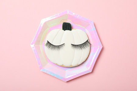 Delicious Halloween themed cookies. Pink Halloween conceptの写真素材