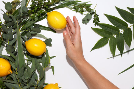 The Jewish holiday of Sukkot. Traditional symbols of the day.の写真素材