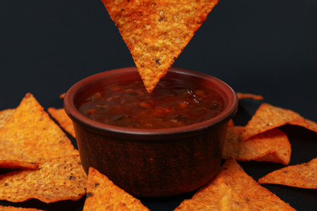 Concept of tasty food and snacks - corn chips