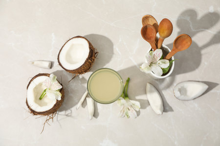 Coconut water, concept of tasty and natural coconut drink