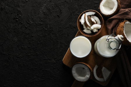 Coconut milk, concept of tasty and natural drink