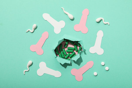 Pills for men's potency, male pills for sexの写真素材