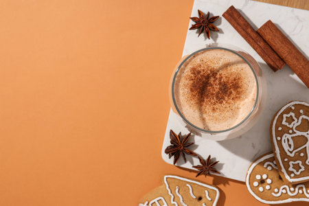 Eggnog, traditional drink for Christmas holiday, winter holiday drink