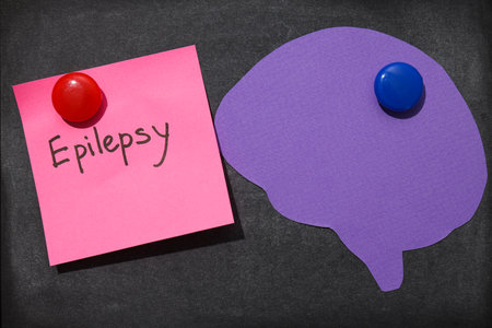 Epilepsy day concept, paper mockup human brainの写真素材