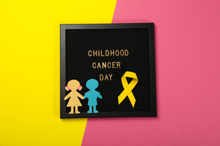 Black board with the inscription Childhood Cancer Dayの写真素材