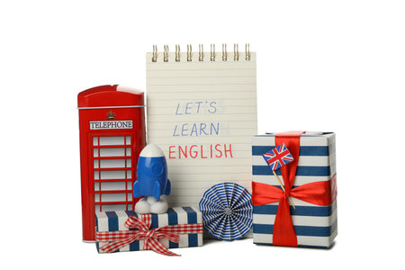 PNG, English language concept, isolated on white background.の写真素材