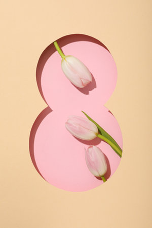 Paper cut number eight with fresh tjuspans