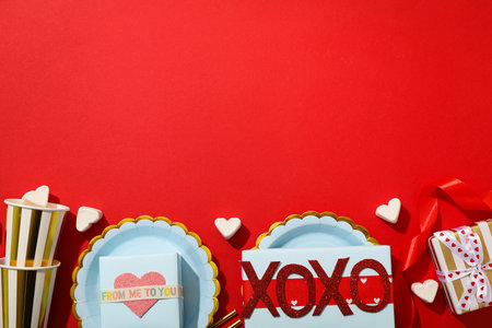 Festive accessories for the party, for Valentine's Dayの写真素材