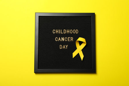 Black board with the inscription Childhood Cancer Dayの写真素材
