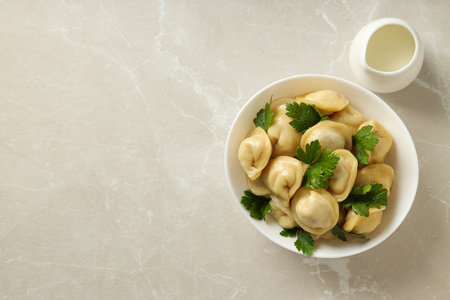 Dumplings, concept of tasty food, dough foodの写真素材