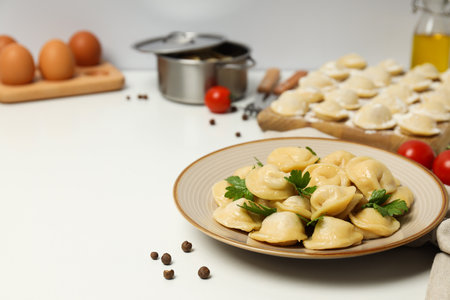 Dumplings, concept of tasty food, dough foodの写真素材