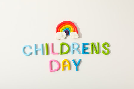 The inscription Children's Day on a light backgroundの写真素材