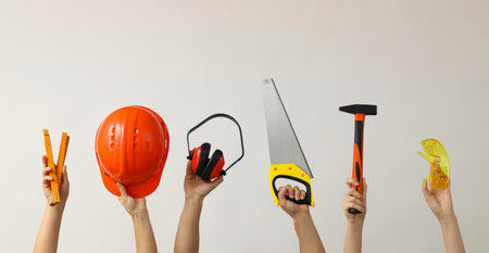 Accessories for work in the garden, in the hands of women.