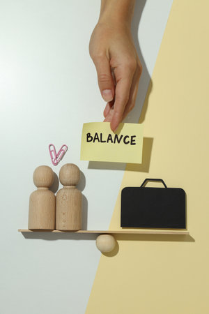 Concept of balance between work and personal life.の写真素材
